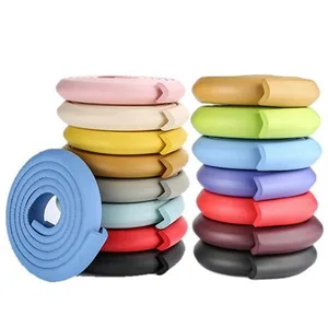 M2cbridge L Shape Extra Thick Furniture Table Edge Protectors Foam Baby Safety Bumper Guard 6.5 Ft (Off White) - L shaped