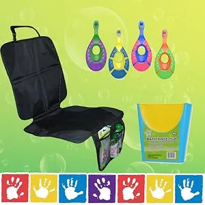 Disposable Changing Pad Liners - 18 Waterproof, Soft, Absorbent Multi Use Pads by Mighty Clean Baby in Portable 2 Packs for Your Diaper Bag - Every day necessities: Baby automotive car seat kick mat tooth brush rinse cup