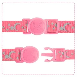 Joytale Breakaway Cat Collars, Reflective Pet Collars with Bell, Kitten Collars for Boy and Girl Cats, Adjustable Size 6"-9" and 9"-13", 2 Pack Kitten Pink - breakaway collar