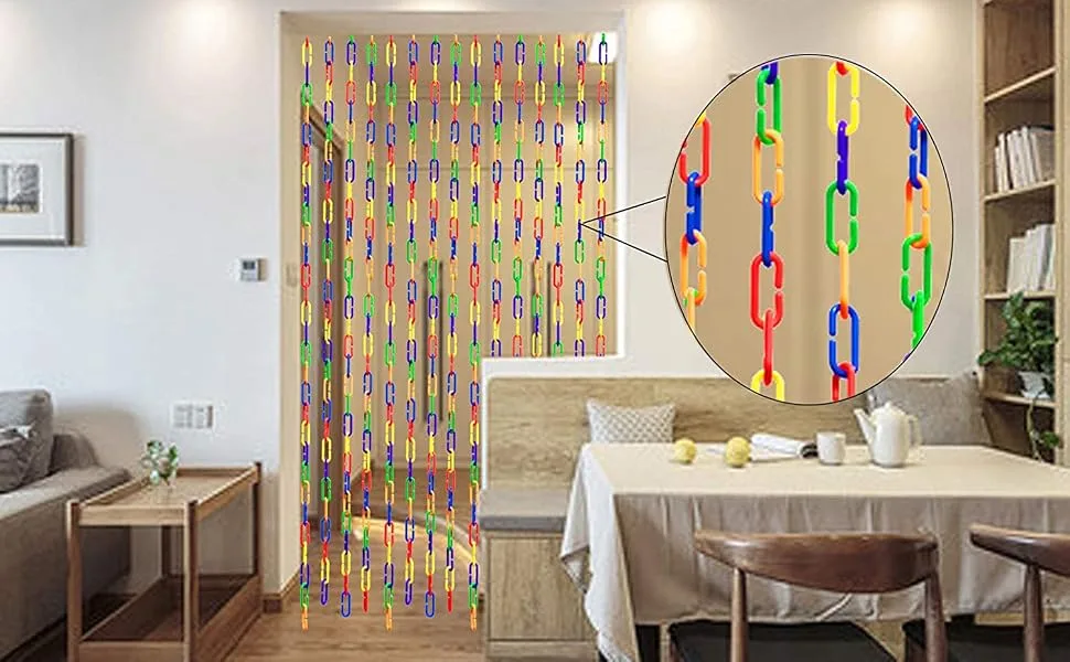 Hyamass 200pcs Link C-Clips Hooks Chain Links C-Links Children's Learning Toy Small Pet Rat Parrot Bird Toy Rainbow - color