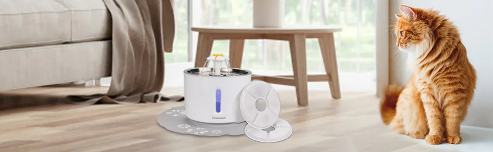 Comsmart Cat Water Fountain Filter, Pet Fountain Filter 3 Triple Filtration System Replacement Filter 8 Filters - cat fountain filter