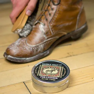 Bickmore Saddle Soap Plus - 2.8oz - Leather Cleaner & Conditioner with Lanolin - Restorer, Moisturizer, and Protector 2.8 oz - Saddle Soap closed