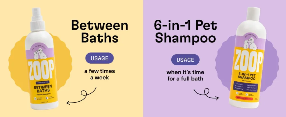 Dog Perfume & Cologne Spray - Complete 5-in-1 Super Odor Removing Pet Body Deodorizer, with Moisturizing, Detangling, & Reduce Shedding Solutions - 8 oz. - between baths