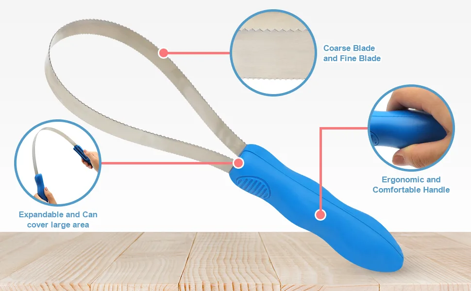 Shedding Blade for Dogs, Dual-Sided Dog Shedding Tool with Loop for Horse Large Dog De-shedding and Grooming - product information 2