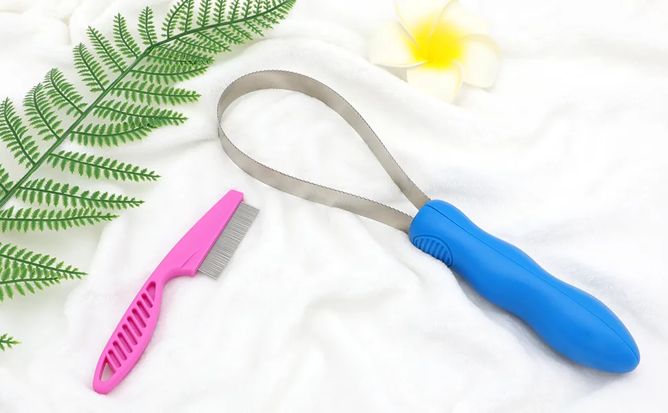 Shedding Blade for Dogs, Dual-Sided Dog Shedding Tool with Loop for Horse Large Dog De-shedding and Grooming - product information 4