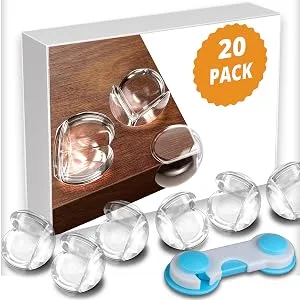 Corner Protector Baby (20 Pack +Gift) Baby Proof Corner Guards - Furniture Corner Protectors Child Safety - Sharp Edge Protector - Table Corner Protectors for Kids Proofing Coffee Table Bumpers Clear Tasteless 20 PACK - 20 PACK