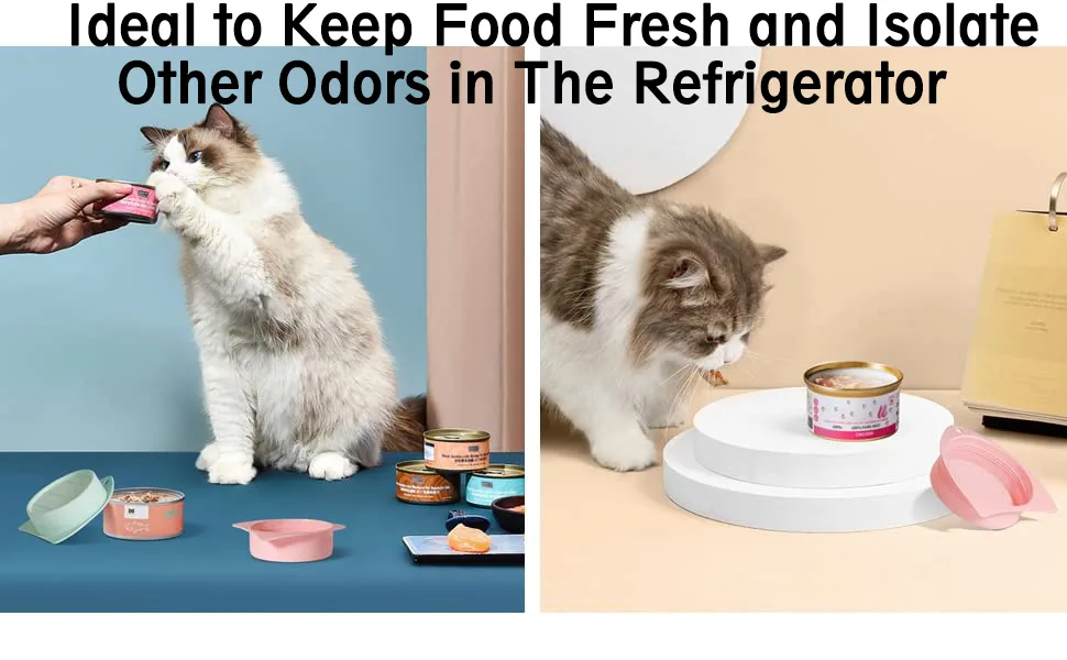 3 Pack Dog Cat Food Can Lids - Silicone Stretch Lids Covers for Pet Food Cans, Reusable Universal Size Fit Medium and Large Size Cans - keep food fresh