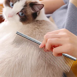 Petsvv 2 Pack Pet Stainless Steel Grooming Dog Cat Comb Tool - dog comb