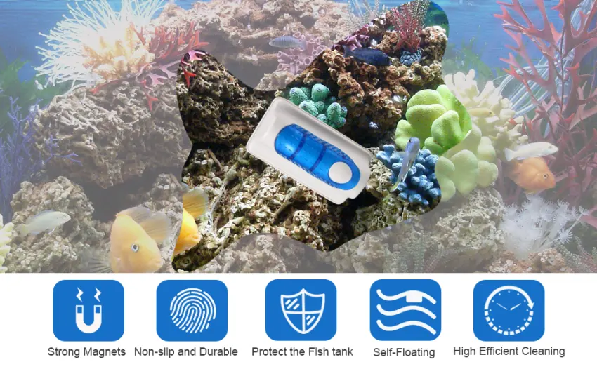 JRing Magnet Aquarium Cleaner, Algae Scraper for Glass Aquariums Aquatic Algae Cleaning Fish Tank Glass Cleaner Small - fish tank cleaner