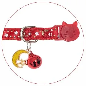 KOOLTAIL Cat Collar Breakaway with Bells - 6 Pack Glow in The Dark - Cute Pattern Pet Reflective Collars Ideal for Kitten Cats Puppy Star & Moon - product information 24
