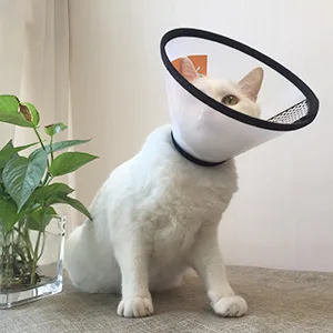 Depets Adjustable Recovery Pet Cone E-Collar for Cats Puppy Rabbit, Plastic Elizabeth Protective Collar Wound Healing Practical Neck Cover S: 5.9-7.6 IN - product information 19