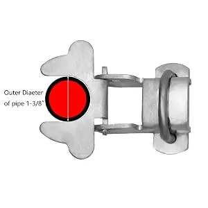 1-3/8 x1-3/8 Kennel Gate Latch for Dog Kennel, Chain Link Fence Latch Hardware, Galvanized Steel - kennel gate latch 3