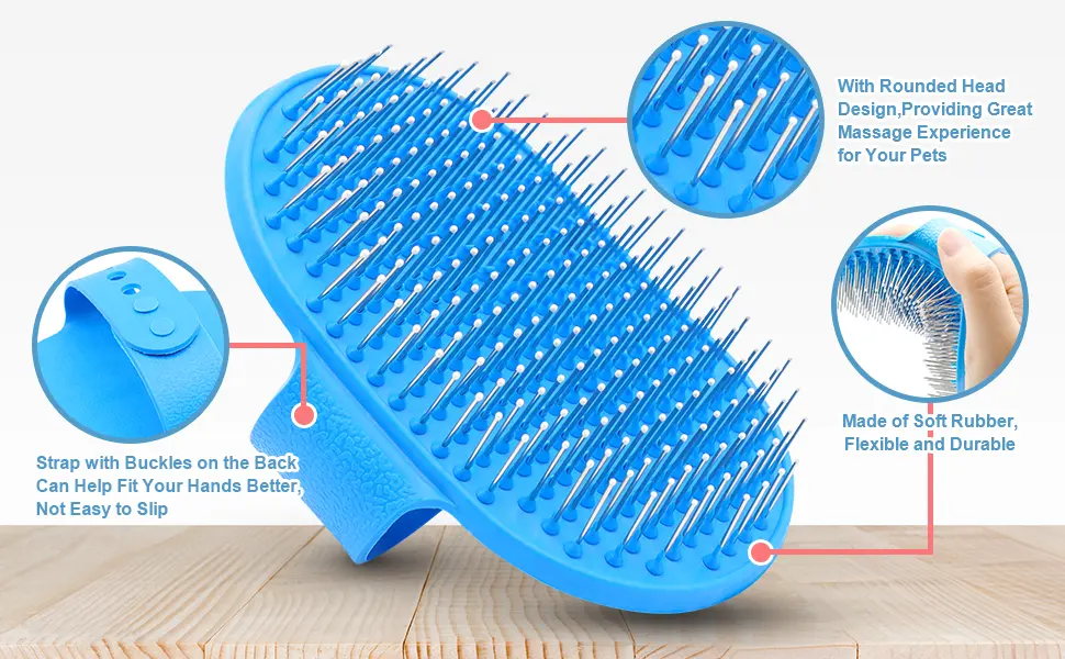 Rabbit Grooming Kit, Rabbit Brush for Shedding with Bunny Nail Clipper, Rabbit Nail Trimmers with Pet Combs for Hamster Guinea Pig Ferret by KALAMANDA(6 Pack) - Rabbit Grooming Kit 2