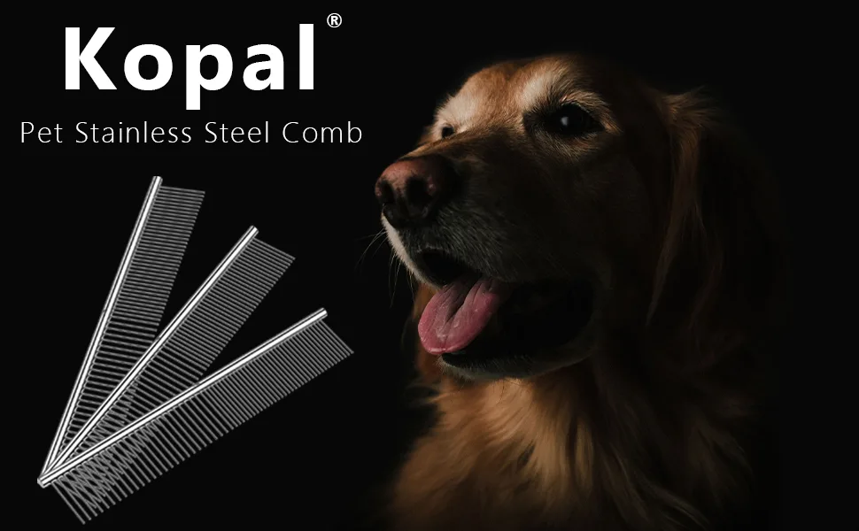 Dog Combs Cat Combs 3 Pack Pet Combs Stainless Steel Metal Comb Wide Tooth Comb&Dense Tooth Comb Flea Comb for Cats Dogs Dog Grooming Comb-Silver - dog comb