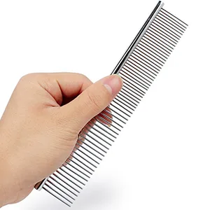 Dog Combs Cat Combs 3 Pack Pet Combs Stainless Steel Metal Comb Wide Tooth Comb&Dense Tooth Comb Flea Comb for Cats Dogs Dog Grooming Comb-Silver - Stainless Steel