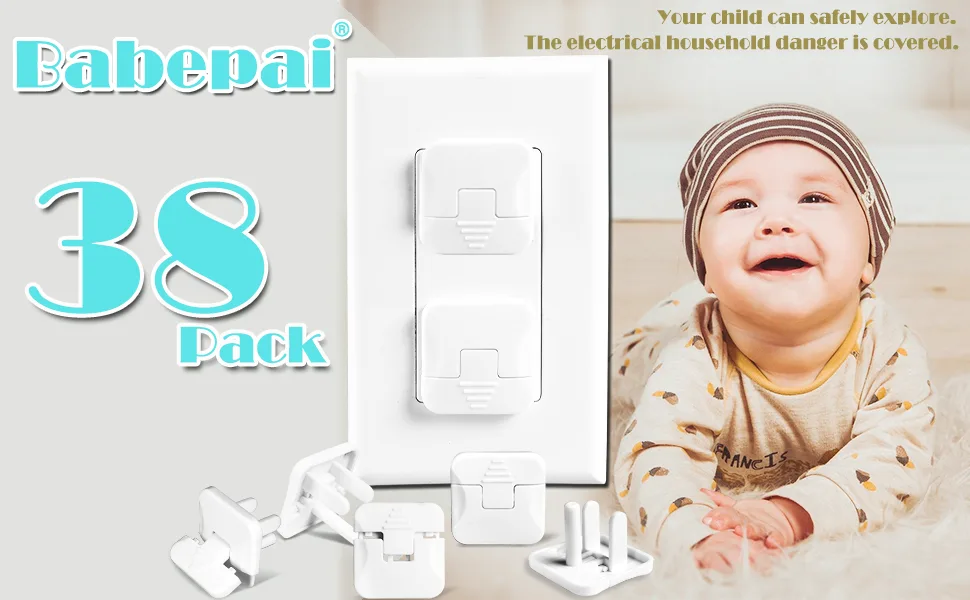 Outlet Covers Babepai 38-Pack White Child Proof Electrical Protector Safety Improved Baby Safety Plug Covers A-White - outlet covers 38 pack