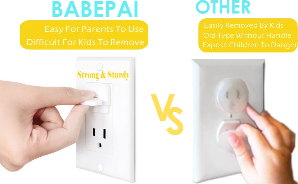 Outlet Covers Babepai 38-Pack White Child Proof Electrical Protector Safety Improved Baby Safety Plug Covers A-White - outlet covers