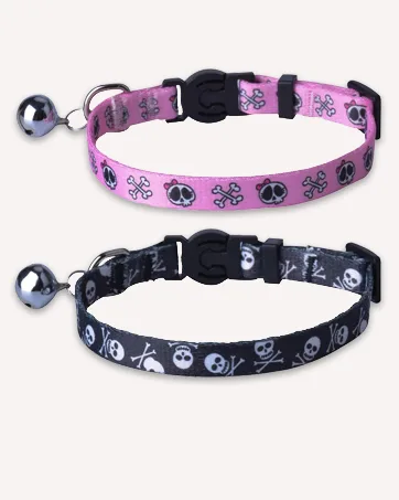 PUPTECK 2 PCS Soft Leather Cat Kitten Collar-Orange, Purple, Black, Khaki, Pink, Blue Orange&Purple - harness