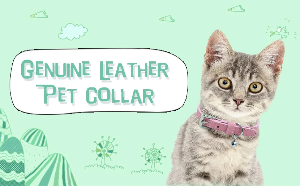 PUPTECK 2 PCS Soft Leather Cat Kitten Collar-Orange, Purple, Black, Khaki, Pink, Blue Orange&Purple - kitten collar cat collars for girl cats bell for cat collar collar with bell bells for cat collars