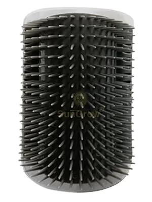 SunGrow Self-Grooming Brush for Ferrets & Cats, Light Gray Self Massager, Mountable to Corners and Flat Surfaces, Includes Brush, Catnip, Screws and Adhesive Tape, 1-pc - product information 2