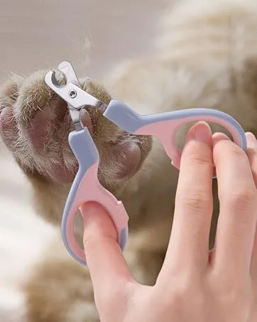 EooCoo Dog & Cat Pets Nail Clippers with Safety Lock S Pink+Purple - pet nail