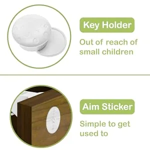 Spare Keys for Magnetic Cabinet Locks (2-Pack) by Skyla Homes - Powered by Premium Neodymium Magnet - Baby Safety Lock Key - key holder convenient storage out of reach of a child aim sticker very easy to get used to