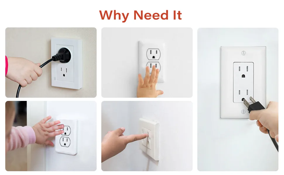 EUDEMON Baby Safety Electrical Outlet Cover Box Childproof Large Plug Cover for Babyproofing Outlets Easy to Install & Use (Transparent) - 6202-2