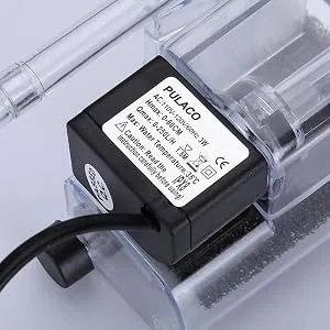 PULACO Ultra Quiet Aquarium Hang on Filter (66GPH 3W), Small Fish Tank Filter for 2 to 8 Gallons Fish Tank - NGFJ
