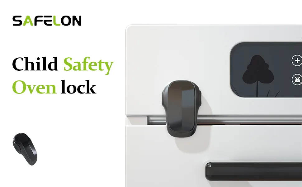 SAFELON 1 Pcs Baby Safety Oven Door Lock, Double Button Oven Lock for Kitchen Safety (Black) - product information 19