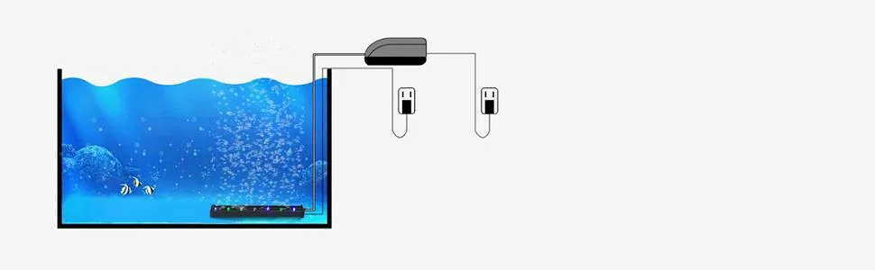 PULACO 1 Watt Aquarium Fish Tank Air Stone with Automatic Color Changing LED Light for Small Fish Tank Air Pump - fedff