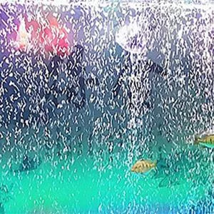 PULACO 1 Watt Aquarium Fish Tank Air Stone with Automatic Color Changing LED Light for Small Fish Tank Air Pump - ffwsf