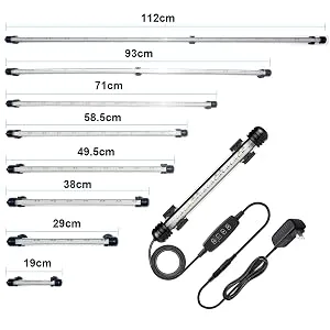 VARMHUS Submersible LED Aquarium Light,Fish Tank Light with Timer Auto On/Off Dimming Function,3 Light Modes Dimmable White-Blue,10 Brightness Levels Optional&3 Levels of timed Loop Function 7.5'' 7.5'' Timmer&Dimmer White&blue - Fish TANK LIGHT