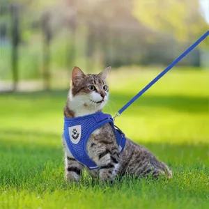 LABOTA Cat Harness and Leash Set for Walking, Escape Proof Soft Adjustable Vest Harnesses S(Chest: 11"-13") Blue - product information 5
