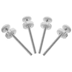 4Pcs Universal Baby Gate Threaded Spindle Rod, M8 (8mm) Replacement Bolt Part for Baby & Pet Pressure Mounted Safety Gates, Extra Long Baby Tension Gate Extender (White) - pafowo white 4Pcs Universal Baby Gate Threaded Spindle Rod