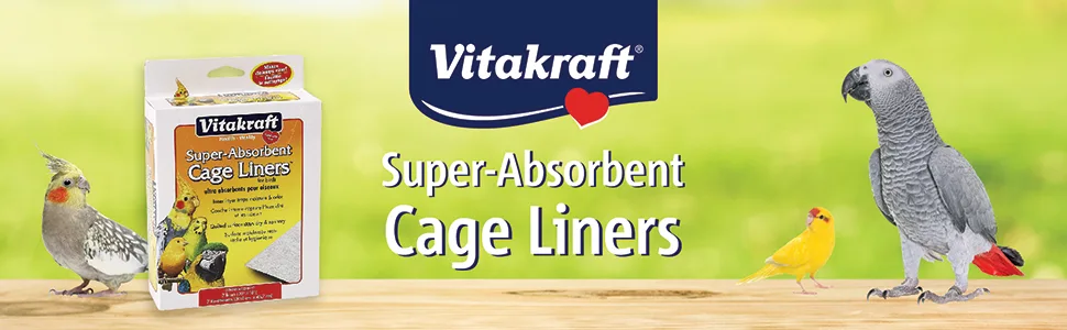 Vitakraft Cage Liners for Birds - For Parrot, Parakeet, Conure, and Cockatiel Cages - cage liners, bird, pads, vitakraft, parrot
