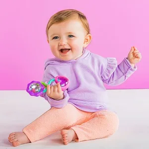 Bright Starts Rattle and Shake Barbell Toy - Pretty in Pink, Ages 3 Months + Rattle & Shake Pink - product information 2