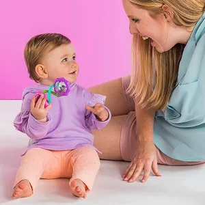 Bright Starts Rattle and Shake Barbell Toy - Pretty in Pink, Ages 3 Months + Rattle & Shake Pink - product information 3