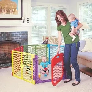 Toddleroo by North States Plug Protectors | Fits Two and Three pronged outlets for Quick Coverage in Seconds | Baby proofing with Confidence (36-Pack, Soft White) - Baby at gate