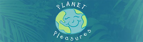 Planet Pleasures Pineapple Foraging Toy Small - Planet Pleasures banner logo with globe