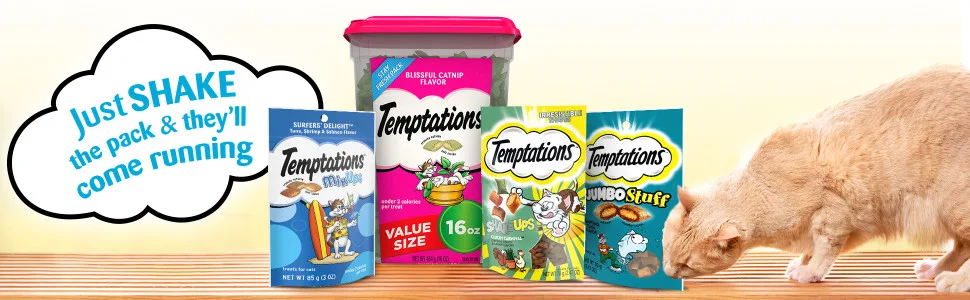 TEMPTATIONS Classic Crunchy and Soft Cat Treats, 3 oz. (12 Packs and Single Packs) Creepy Catnip - temptations