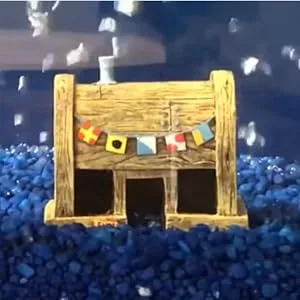 Penn Plax Spongebob Krusty Krab Aquarium Ornament Multicolor - SBAR22 Medium Aquarium Fish Tank SpongeBob Sponge Bob Resin Decoration Decor Ornament TV Show Color