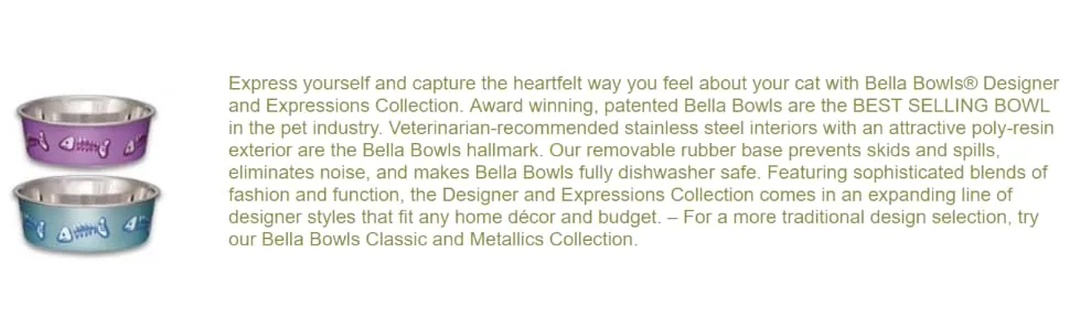 Loving Pets Designer & Expressions Bella Bowl Dog Bowl Small Dragonfly- Turquoise - product information 2