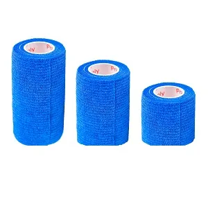 Vet Wrap Rap Tape (Assorted Colors, Paw Prints, Patterns) (2 Pack) (2, 3, or 4 Inch x 15 feet) Self Adhesive Adherent Adhering Cohesive Flex Self Stick Bandage Grip Roll Dog Cat Pet Horse 2 Inch 2 PACK Blue With Black Paws - vetrap vet tape blue veterinary wrap wound tape