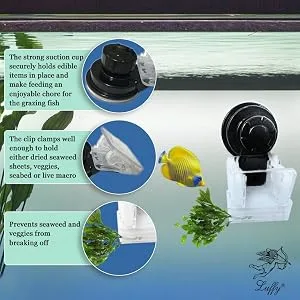 Luffy Aquarium Clip, 4x2 Inches, Holds Veggies, Betta Bed, Feeding Accessories, 1 Pc per Pack - leaves clip
