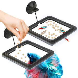 SunGrow Feeding Ring, Floating Food Square, Suitable for Flakes and Floating Fish Food for Goldfish and Other Smaller Fish 1 Piece - community fish tank aquarium
