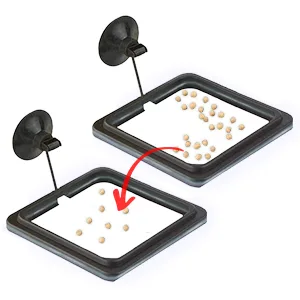 SunGrow Feeding Ring, Floating Food Square, Suitable for Flakes and Floating Fish Food for Goldfish and Other Smaller Fish 1 Piece - food control portion