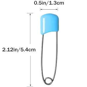 50 Pcs Diaper Pins, Plastic Head Safety Pin with Safe Locking Closures (Colorful) - Diaper Pins