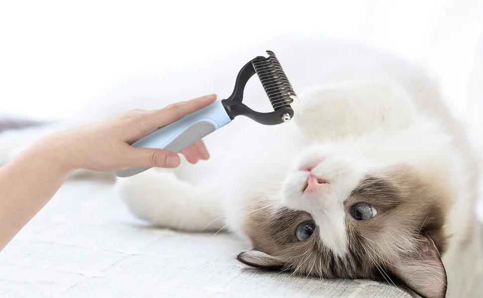 SQRTPGD Pet Grooming Brush for Shedding, 2 Sided Professional Dematting Comb Grooming Undercoat Rake for Cats & Dogs. - product information 3