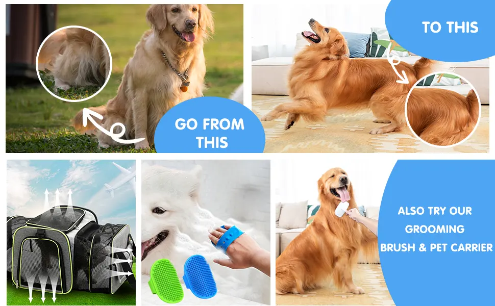 SQRTPGD Pet Grooming Brush for Shedding, 2 Sided Professional Dematting Comb Grooming Undercoat Rake for Cats & Dogs. - product information 4