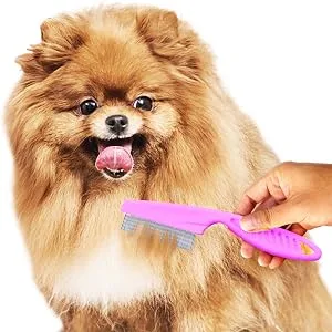 SunGrow Grooming Comb for Ferrets, Dogs and Cats, 7.2 Inches, Pink Color Brush, 1 pc - product information 2